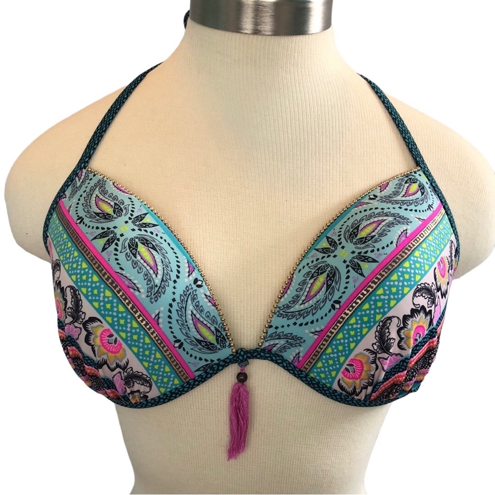 Shade & Shore boho bathing suit swimsuit bikini top size 32 DD
